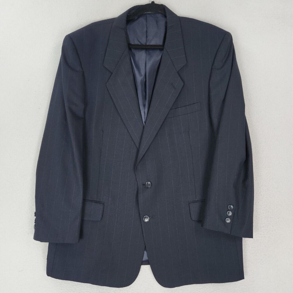 Albert Nipon Jacket Mens 46r Navy Blue Pinstripe … - image 1